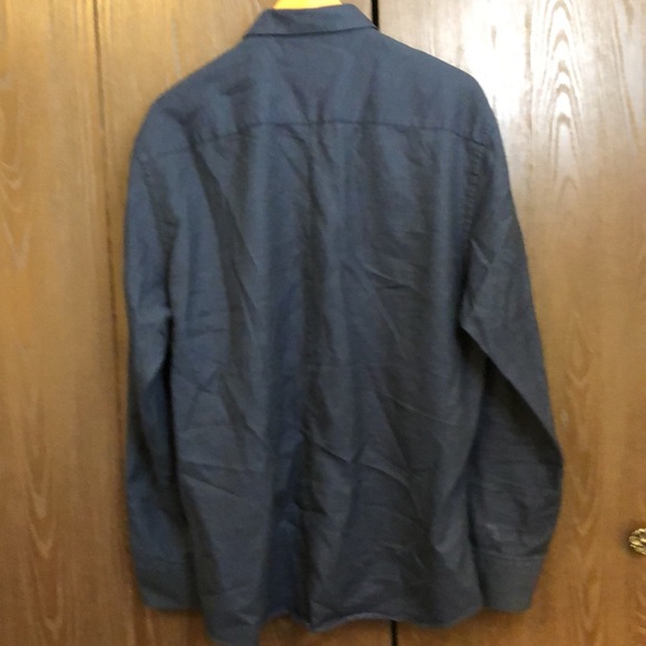 ZAGIRI XL SLIM FIT SNAP DOWN LONG SLEEVE NAVY SOFT COTTON WESTERN SHIRT - #147 - Picture 2 of 10